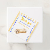Little Cannoli Yellow Blue Italian Baby Shower フェイバータグ (インサイチュ)