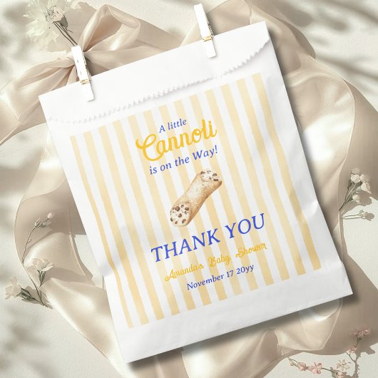 Little Cannoli Yellow Blue Italian Baby Shower フェイバーバッグ