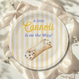 Little Cannoli Yellow Blue Italian Baby Shower ペーパープレート