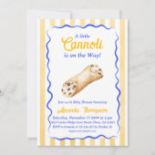 Little Cannoli Yellow Blue Italian Baby Shower 招待状 (正面)