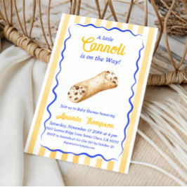 Little Cannoli Yellow Blue Italian Baby Shower 招待状