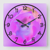 little cat スクエア壁時計 (正面)