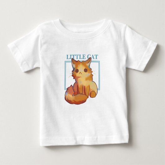 Little Cat Drawing tshirt kids ベビーTシャツ (正面)