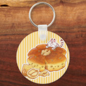 Little Cat & Walnut bread ベーシック缶キーホルダー キーホルダー (正面)