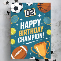 Little Champion Blue Sports Birthday