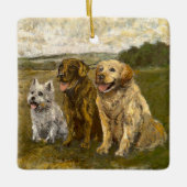 Little Chat: Whimsical Christmas Farm Animal セラミックオーナメント (正面)