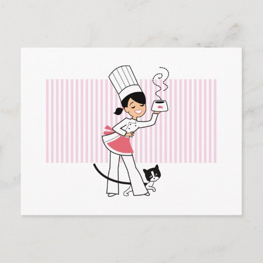 Little Chefイラストレーションオン ポストカード (正面)