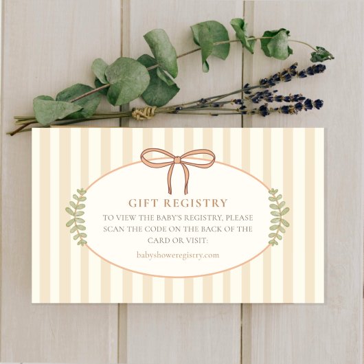 Little Chick Baby Shower Gift Registry QR エンクロージャーカード