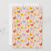 Little Chick Farm Chicken Girl Baby Shower 招待状 (裏面)