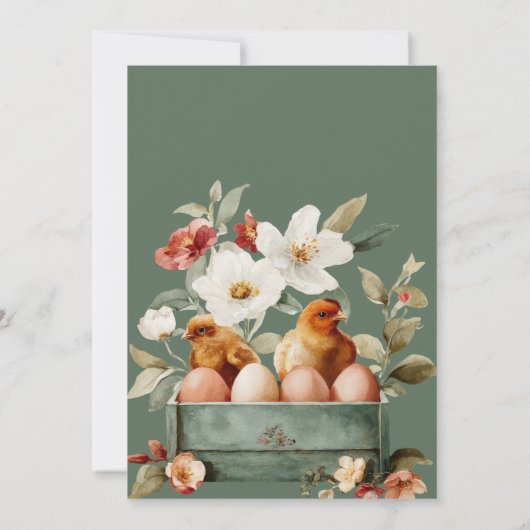 Little Chick Hatching Baby Shower 招待状 (裏面)