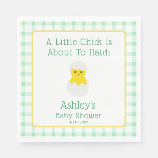 Little Chick To Hatch Gender Neutral Baby Shower スタンダードランチョンナプキン (正面)