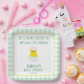 Little Chick To Hatch Gender Neutral Baby Shower ペーパープレート (パーティー)