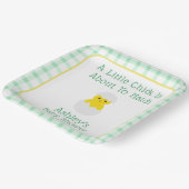Little Chick To Hatch Gender Neutral Baby Shower ペーパープレート (傾斜あり)