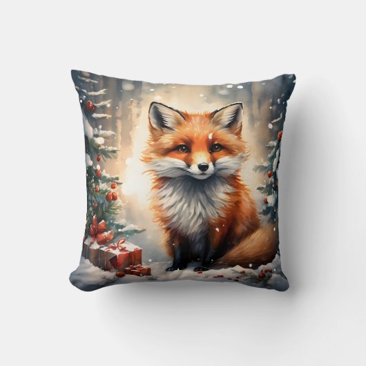 Little Christmas Fox クッション (正面)