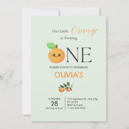Little Citrus Orange 1st Birthday Invitation   招待状