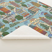 little city houses pattern  シェルパブランケット (3/4)
