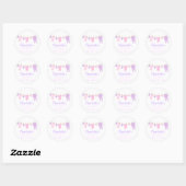 Little Clothes Pink & Purple Baby Showerスタンプ ラウンドシール (シート)