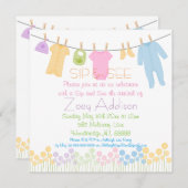 Little Clothes Sip and See 招待状 (正面/裏面)