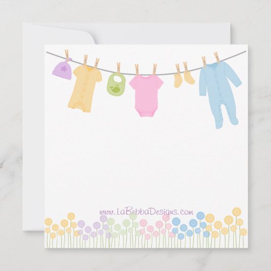 Little Clothes Sip and See 招待状 (裏面)