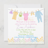 Little Clothes Sip and See 招待状 (正面)