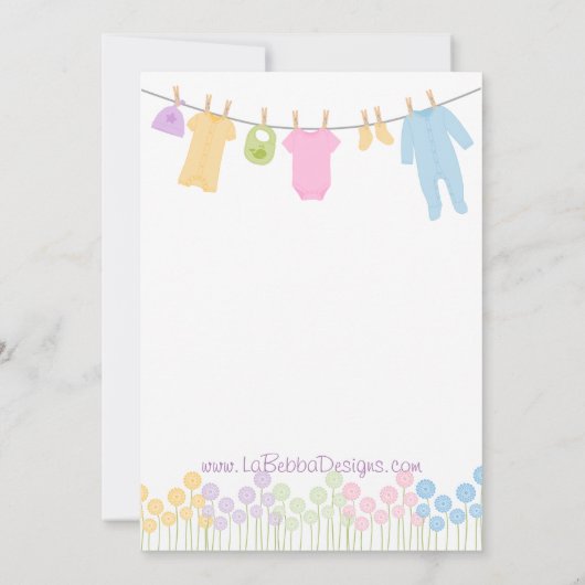 Little Clothes Sip and See 招待状 (裏面)