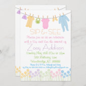 Little Clothes Sip and See 招待状 (正面/裏面)