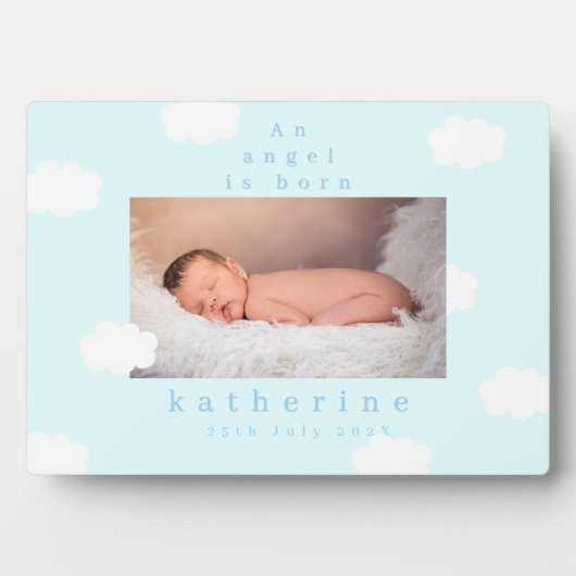 Little Cloud Pastel Blue フォトプラーク (正面)