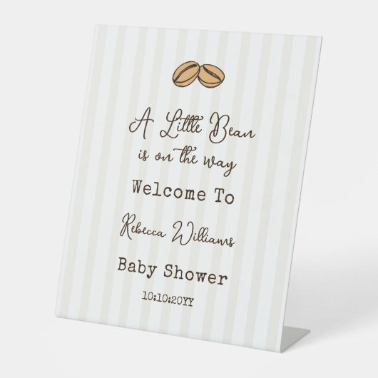 Little Coffee Bean  Baby Shower Welcome  台座サイン (正面)