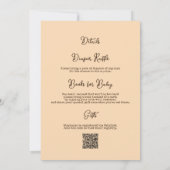 Little Coffee Bean QR code all in one Baby Shower  招待状 (裏面)