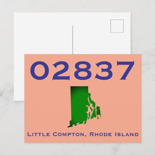 Little Compton, RI Zip Code - 02837 - Sakonnet, LC ポストカード (正面/裏面)