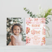 Little Cookieクリスマス1st誕生日の写真 招待状 (スタンド正面)