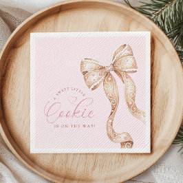 Little Cookie Bow Baby Shower Napkins スタンダードカクテルナプキン