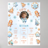 Little cookie  boy 1st birthday photo Milestone ポスター (正面)