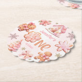 Little Cookie Christmas 1st Birthday ペーパーコースター (アングル)