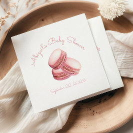 Little Cookie Macaron Pink Girl Baby Shower スタンダードカクテルナプキン