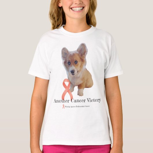 Little Corgi Endometrial Cancer Victory Tシャツ (正面)