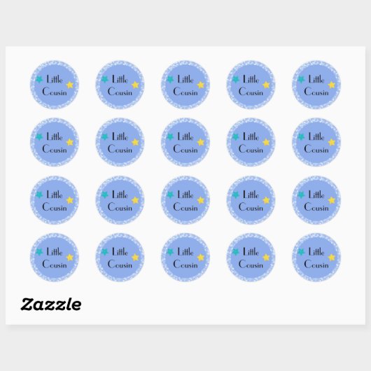Little Cousin with Stars Classic Round Sticker ラウンドシール (シート)