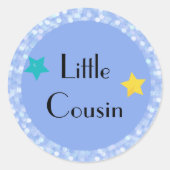 Little Cousin with Stars Classic Round Sticker ラウンドシール (正面)
