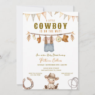 Little CowboyはClothlineのベビーシャワーに行く 招待状