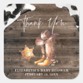 Little Cowboy | ウェスタンバビーシャワーの記念品 スクエアシール (正面)