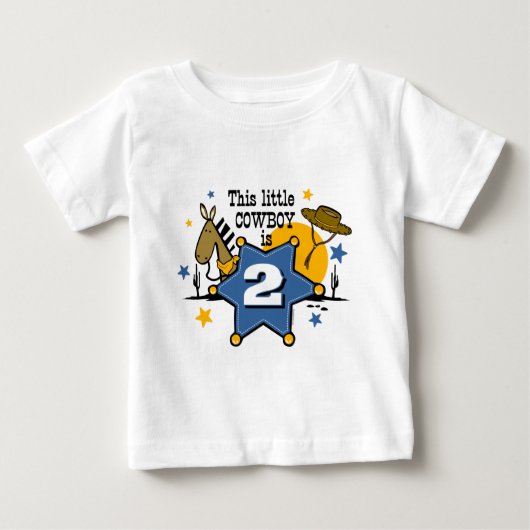 Little Cowboy 2nd誕生日Tシャツ ベビーTシャツ (正面)