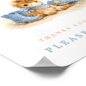  Little Cowboy Baby Party Shower Favors Here Sign ポスター (角)