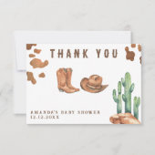 Little Cowboy Baby Showerありがとう サンキューカード (正面)