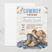 Little Cowboy Baby Shower 招待状 (正面/裏面)