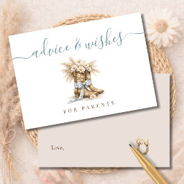 Little Cowboy Baby Shower Advice Wishes Parents サンキューカード