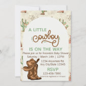 Little Cowboy Baby Shower Invitation (正面)