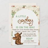 Little Cowboy Baby Shower Invitation (正面/裏面)
