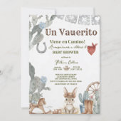 little cowboy baby shower Vaquerito Viene Camino 招待状 (正面)