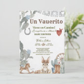 little cowboy baby shower Vaquerito Viene Camino 招待状 (スタンド正面)