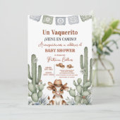 little cowboy baby shower Vaquerito Viene Camino 招待状 (スタンド正面)